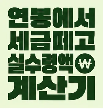 연봉에서 세금 떼고 실수령액 계산기
