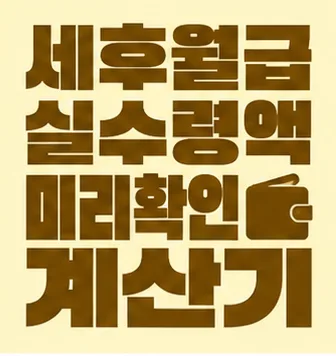세후 월급 실수령액 미리 확인 계산기